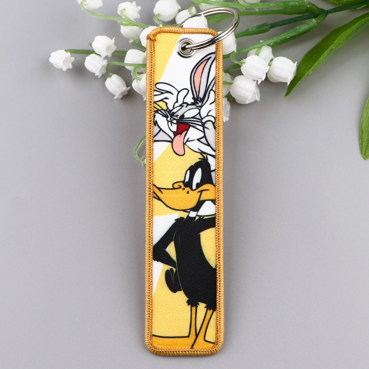 Cute Animal Keychain for Motorcycle Cartoon Key Chain for Women Men Gifts and Cars Key Tag Embroidery Key Fobs Fashion Jewelry