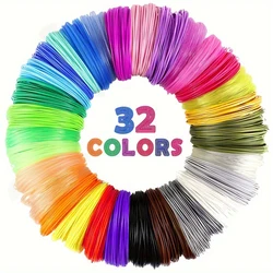 32 Colors 3D Pen Filament 1.75mm PLA, Each Color 10Feet(3m), Total 320 Feet (96m) 3D Pen Filament Refills, Random Color