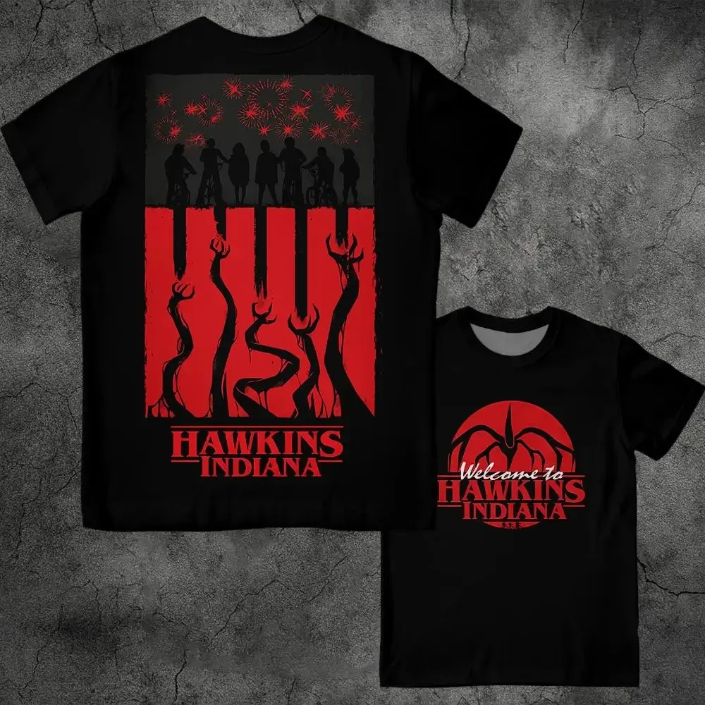 2026 Trendige Mode Stranger Retro Print T-Shirts Ogre Flower Hawkins Grafik-T-Shirt Y2K Streetwear Herren- und Damen-Oberteile