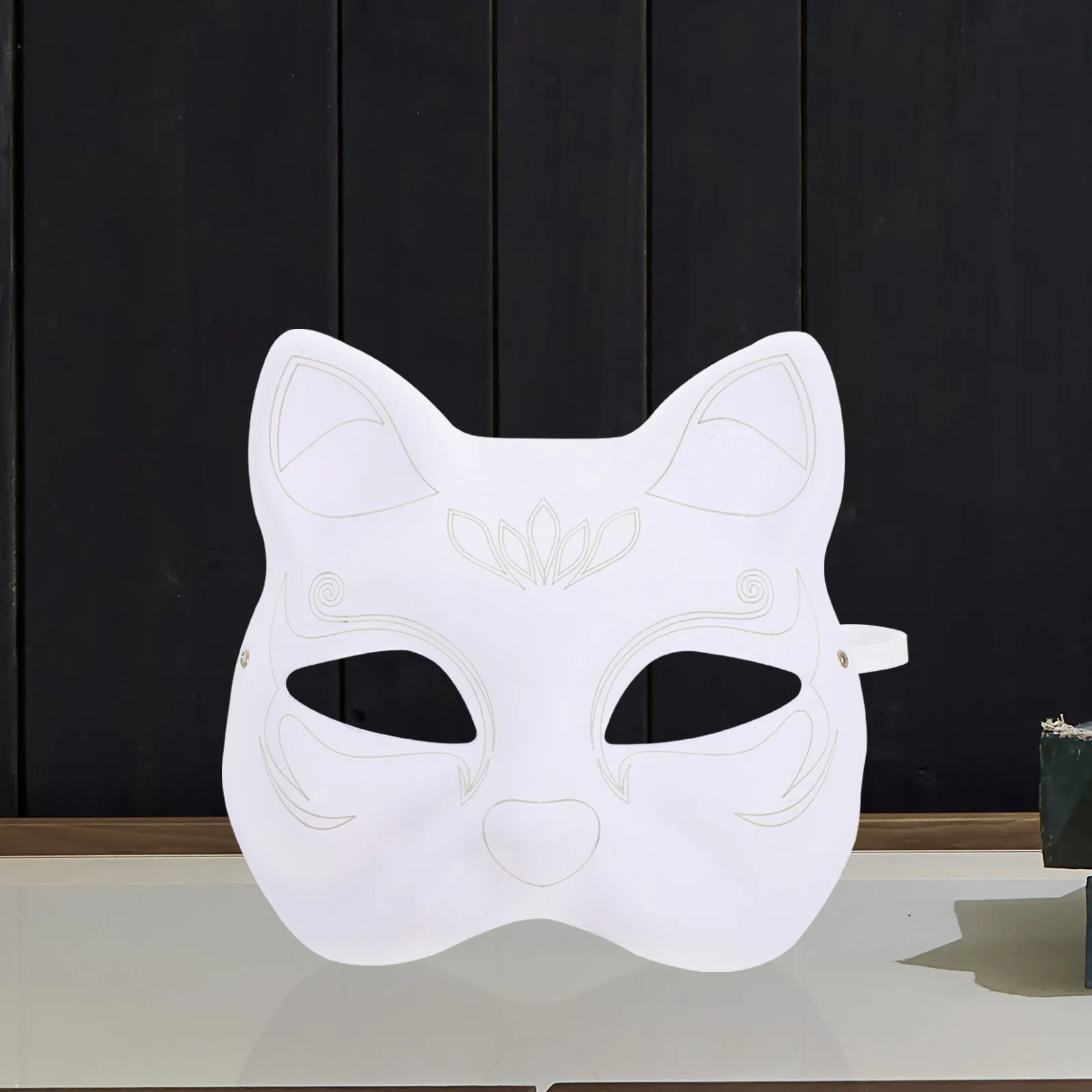 5Pcs DIY Blank White Paper Masks Cat Shape Paintable Masquerade Party Halloween Costume Cosplay Supplies Paintable Paper Masks