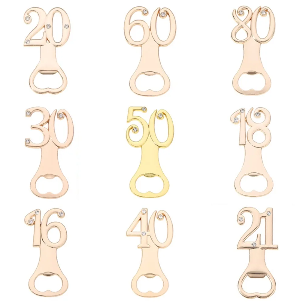 16/18/20/21/30/40/50/60/70 Shape Bottle Opener For Birthday Party Return Gifts Souvenirs Diamond Wedding Anniversary Beer Opener