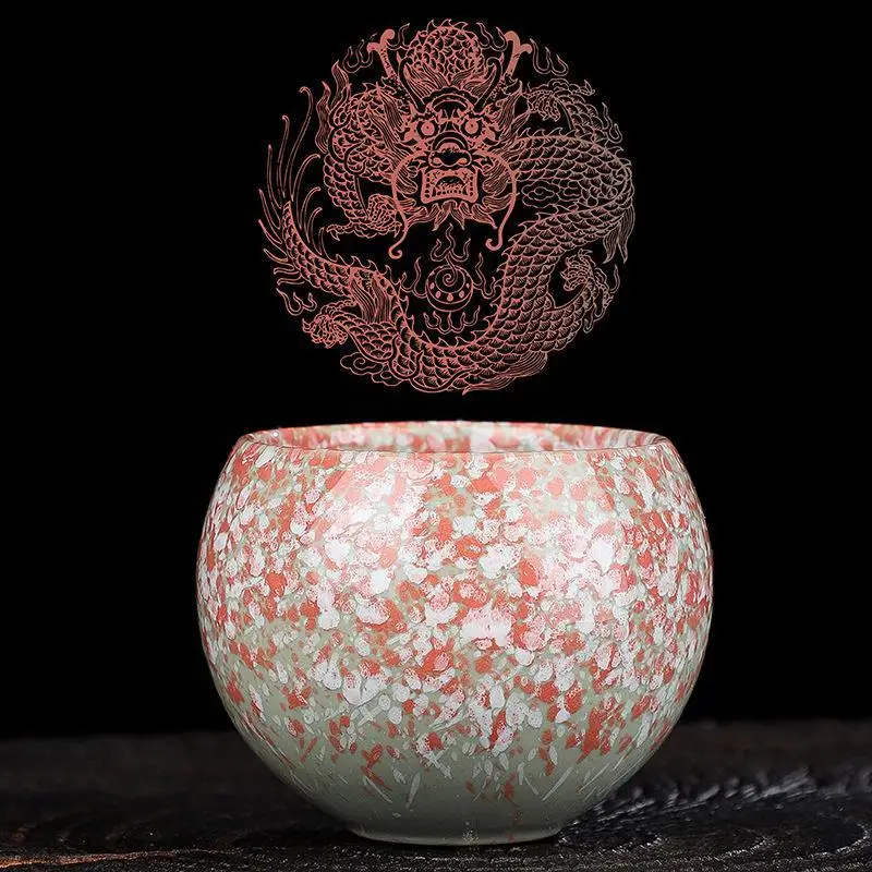 Ceramic Kiln-Changed Dragon Egg Cup, Non-Spill Cup, Kung Fu Tea Tasting Cup, Large Master Cup, Tea Bowl, Tea Set, Tenmoku Glaze