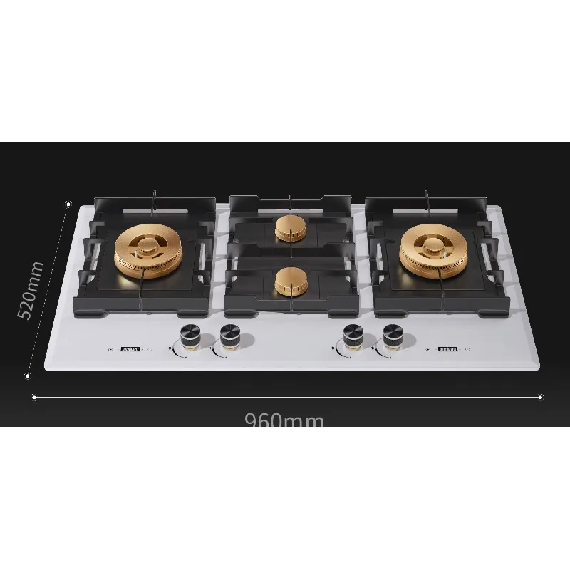 Four-eye gas stove Large panel gas stove Embedded household natural gas White European three-eye fire