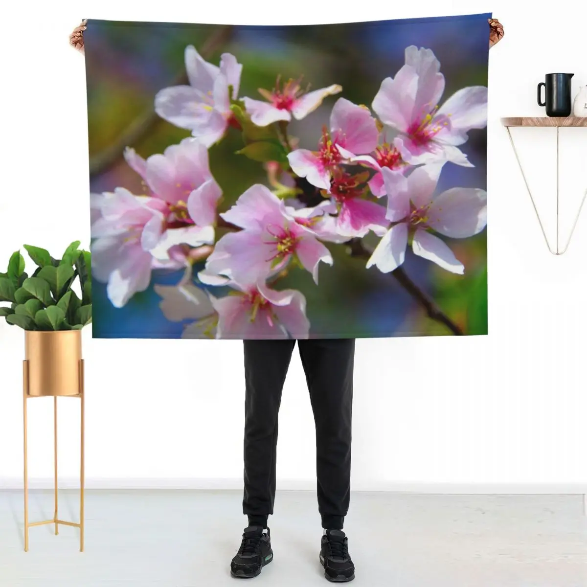 Sakura Close-Up Throw Blanket Fuzzy Plush Throw Blanket for Sofa Chair