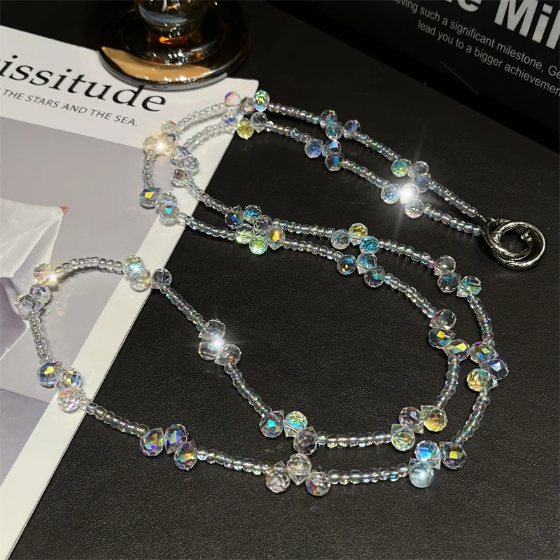 

Water Drop Crystal Beaded Long Crossbody Hanging Chain Anti-Loss Mobile Phone Strap Shoulder Bag Accessory