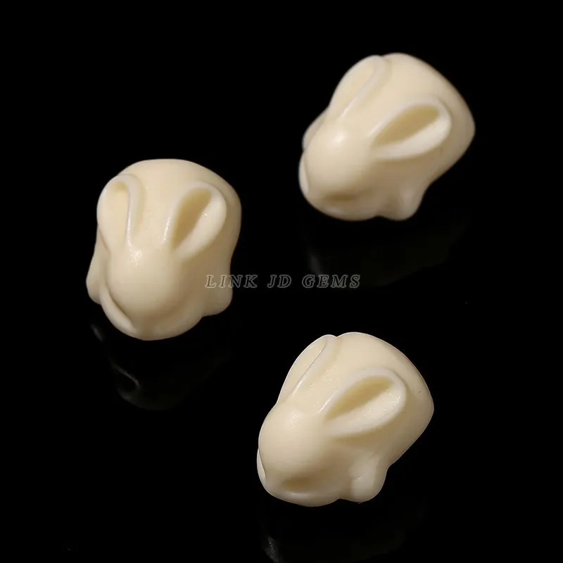 10 Pcs/lot Natural Wooden Bead Ivory Nut Carved Cute Rabbit Tagua Pendant Charms For Jewelry Making Diy Necklace Accessory