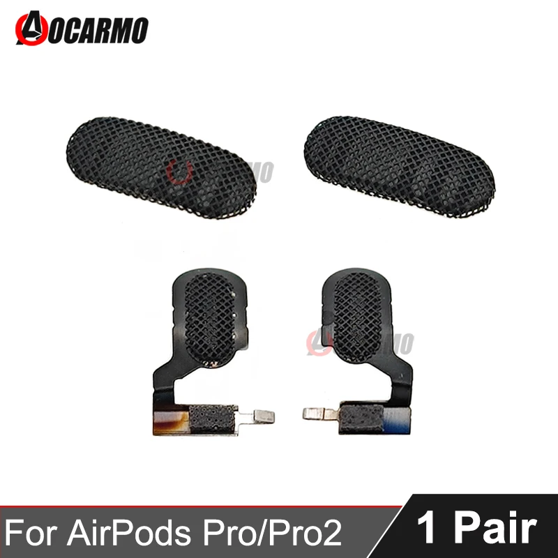 Aocarmo For Apple AirPods Pro Pro2 2 Earphone Top Sensor Dust Mesh Metal Back Net Replacement Repair Part