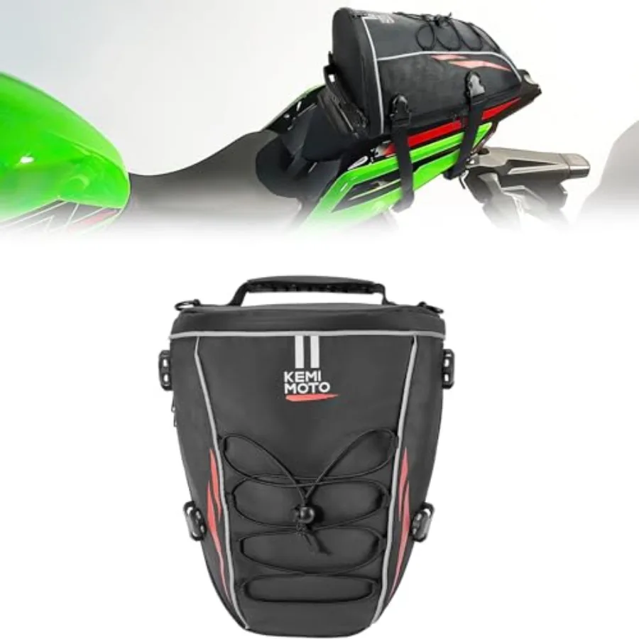 

Motorcycle Tail Bag Waterproof Motorcycle Seat Bag Tool Carry Bag Storage Saddle Bag Sports Motorbike Rear Rack Bag with should