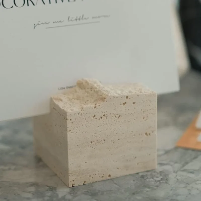 

Nordic Ornaments Message Rack Stone Natural Figurines Card Holder Miniature Table Top Greeting Cards Shelf Home Decorations