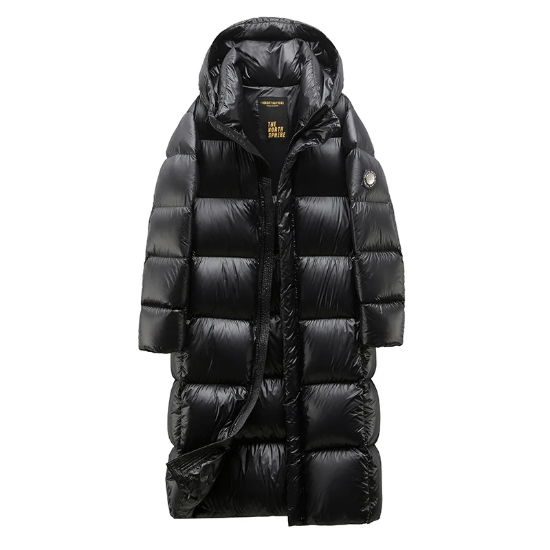 2025 شتاء جديد 95% بطة بيضاء أسفل سترة المرأة الأوسط طويل رشاقته زوجين الدافئة أسفل معاطف الإناث مقنعين بايك معطف #2