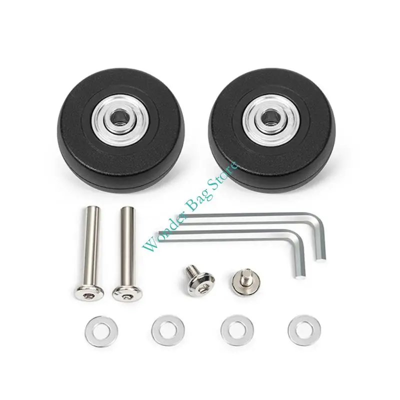 H3CB 2 قطعة عجلات الأمتعة البديلة العالمية عجلات حقيبة بلاستيكية عملية هادئة للمسافر المتكرر #4