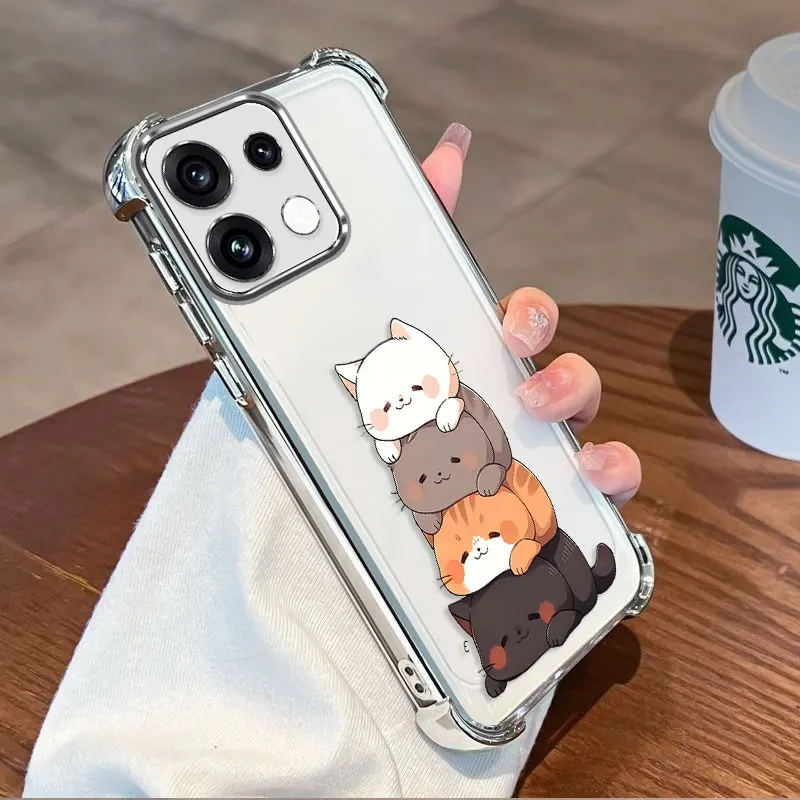 Plating Cover For OPPO Reno 16 Pro 16F 16FS Reno16 F FS 5G Case TPU Four-corner Shockproof Fat cat Simple Fundas