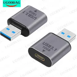 USB 3,1 tipo C hembra A USB 3,0 tipo A macho, convertidor de cargador de 10Gbps, adaptador de carga rápida OTG