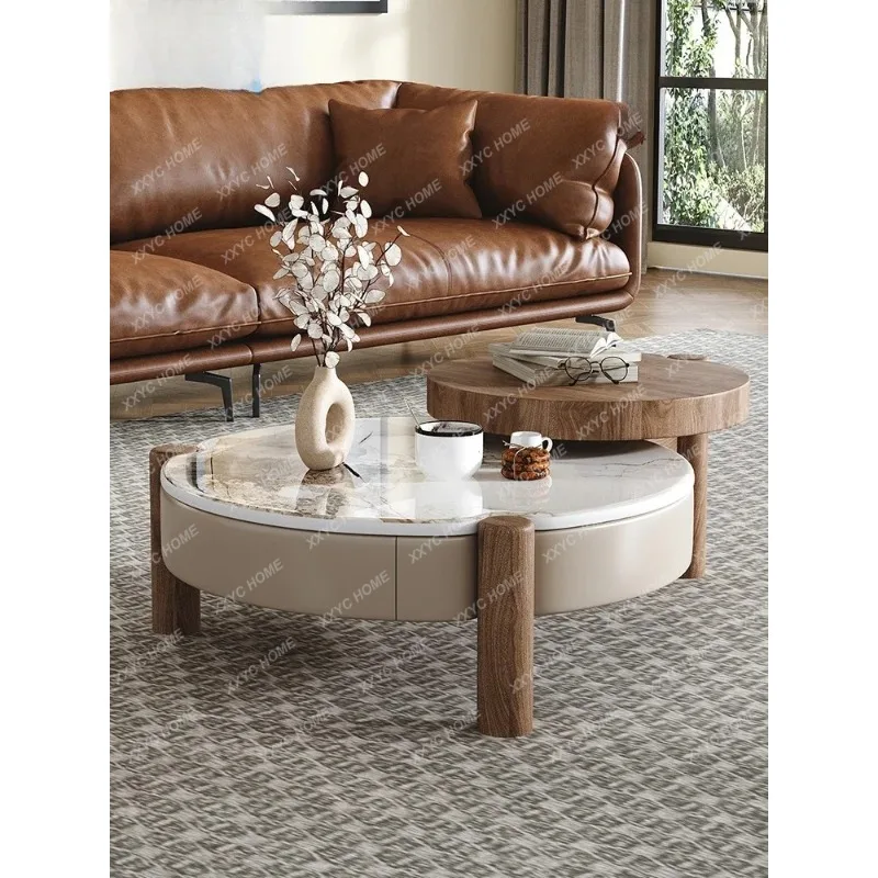 XX X Modern New Stone Microcrystalline Stone Countertop Coffee Table Combination Small Apartment Coffee Table  Minimalist
