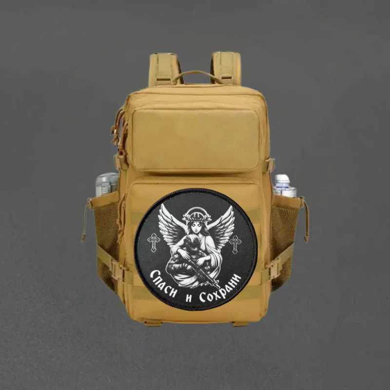 Parche táctico impreso ángel guardián – Amuleto velcro para mochila - imagen 5