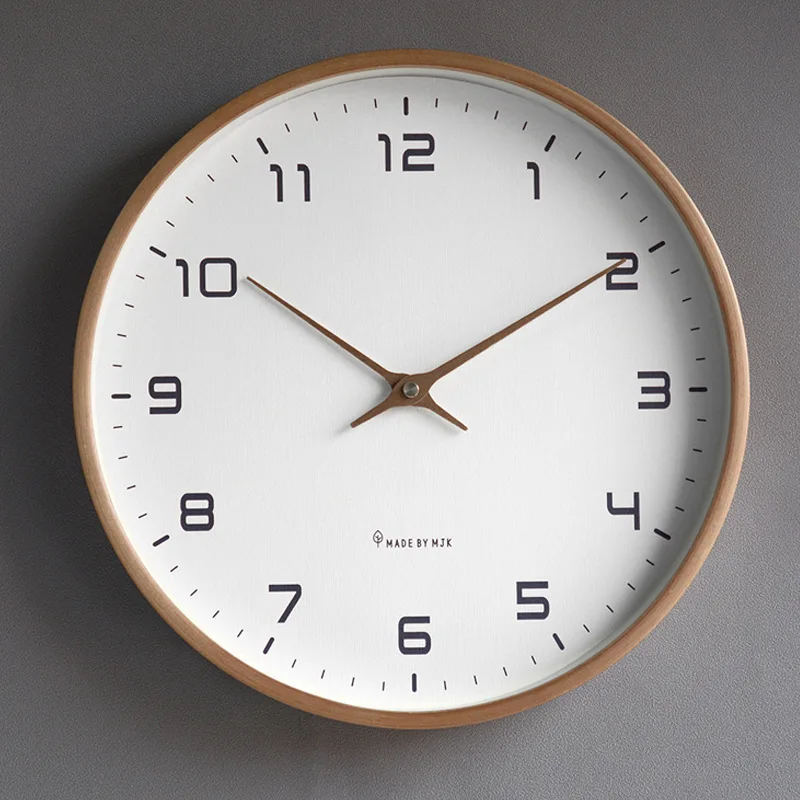 

Nordic European Style Wooden Wall Clock Modern Design Nordic Minimalis Wood Mute Wall Clock Living Room Kitchen Home Decoration