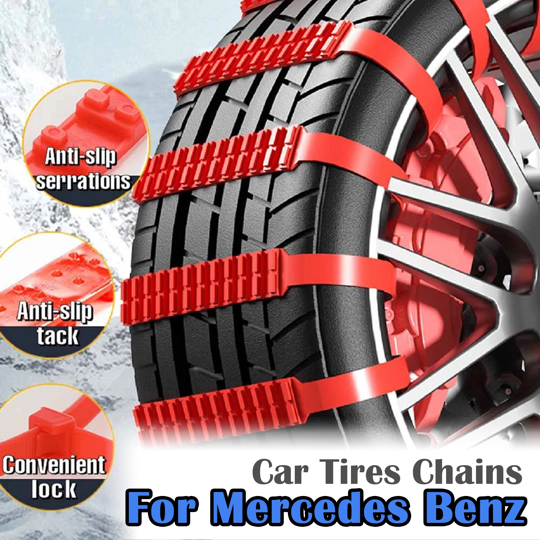 

Car Tire Chains Winter Snow Anti-Skid Tyre Cable Ties For Mercedes Benz A B C E Class GLS GLA GLK GLC CLS CLA AMG W204 W205 W212