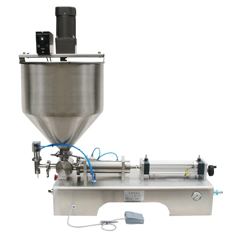 YK Single Nozzle Pneumatic Table Type Manual Paste Filling Machine With Mixing Hopper