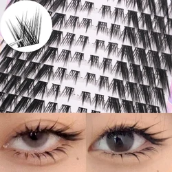 10 Rows Fox Straight False Eyelashes Bundles DIY False Eyelashes Clusters Kit 3D Handmade Lash Extension Individual Make Up