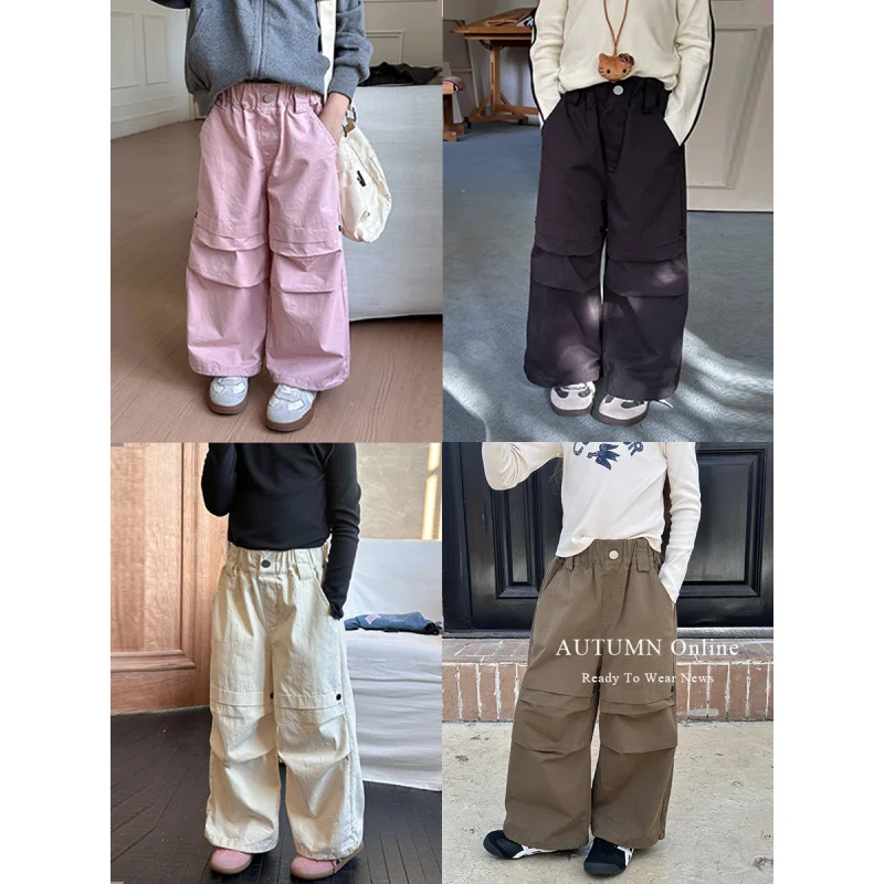 

Children's pants2024Autumn New Boys and Girls Baby Fashionable Street Style Casual Working Pants Trendy