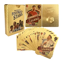 World Football Stars 27/55 Pcs Limited Edition Gold Cards  Plastic Material Football Player Toys Card Children's Fan Gifts Pack