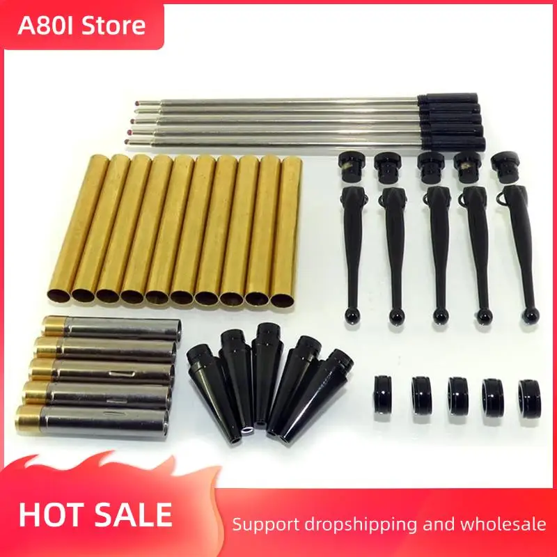 

A80I X 5 Woodturning Fancy Slimline Pen Kit Set, Black Chrome Finish, Twist Mechanism