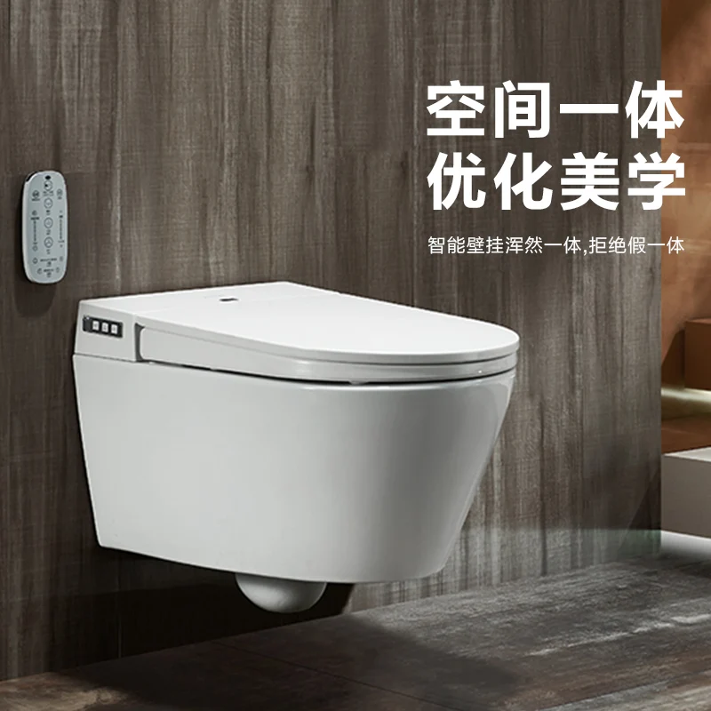 Toilette elettrica intelligente sospesa a parete con serbatoio nascosto moderno con telecomando