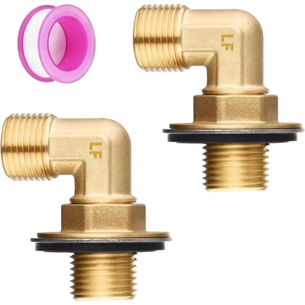 For Commercial Sink Wall Mount Faucet Kit Featuring 90 Degree Brass Elbow Fittings and Stainless Steel Washers