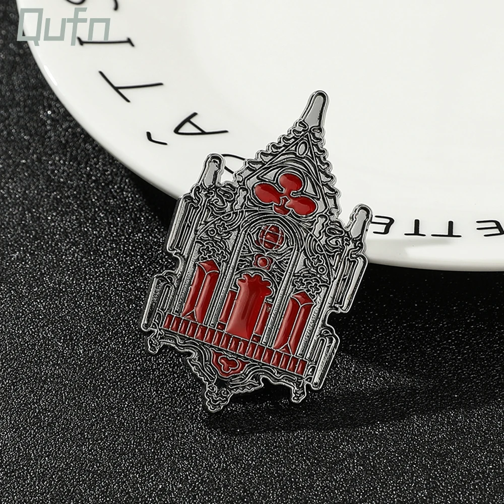 Creative Mysterious Magic Gothic Church Metal Enamel Lapel Clothes Coats Backpack Bag Badge Brooch Pin Jewelry Accessories