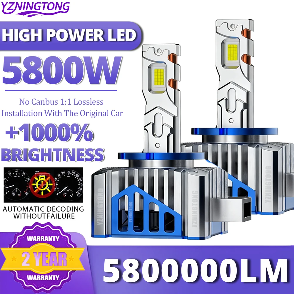 D1S LED Headlight for Car Canbus 5800W D3S Led Lights Bulbs D2S D2R Automobiles Headlamp D1S D1R D5S D5R D8S Motorcycle Fog Lamp