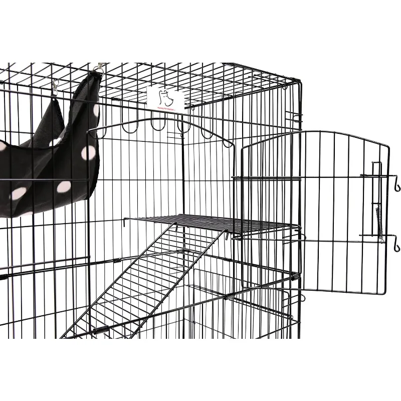 Imagem -04 - Dobrável Wire Ferret Cat Cage com Rodízios Dobrável Dobrável Bandeja Bloqueável e Rede 30