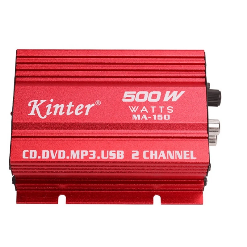 KINTER Car Audio Amplifier 12V Cable 2 Channels Mini Stereo Amplifier Amp Subwoofer USB Port Mp3 Car Audio Amplifier