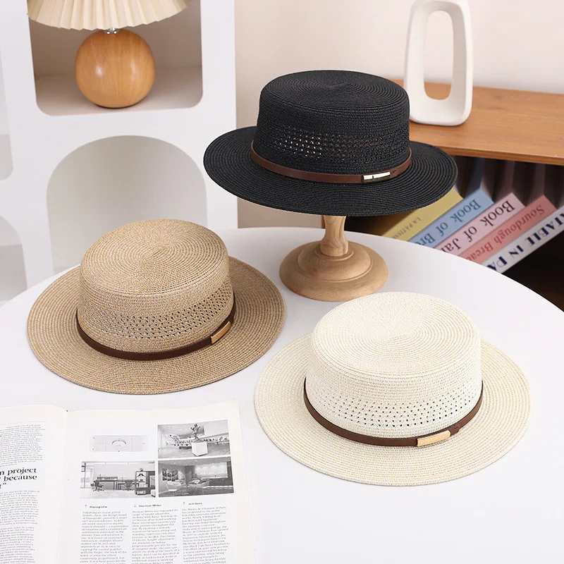 New Women's Boho Panama Straw Hat UPF 50+ Floppy Wide Brim Fedora for Summer Beach Resort Vacation Sun Protection
