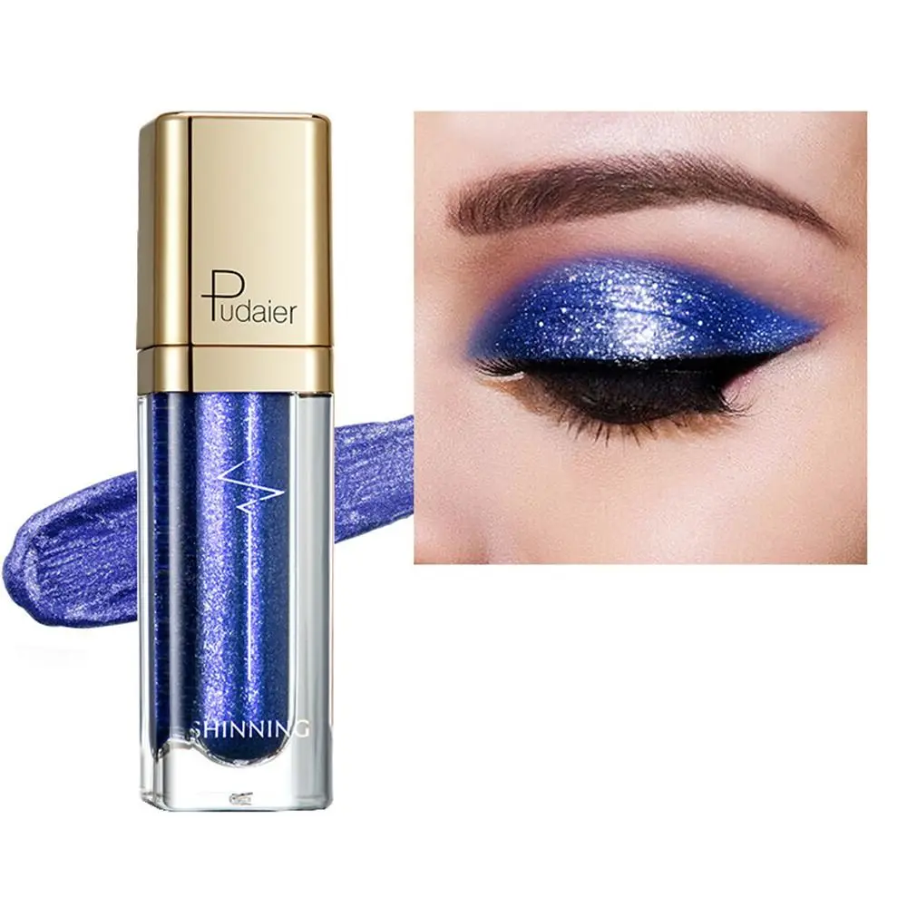 Pearlescent Cosmetic Tool Highlighter Waterproof Liquid Eye Shadow Long Lasting Colorful Shimmer Glitter Eyeshadow Women