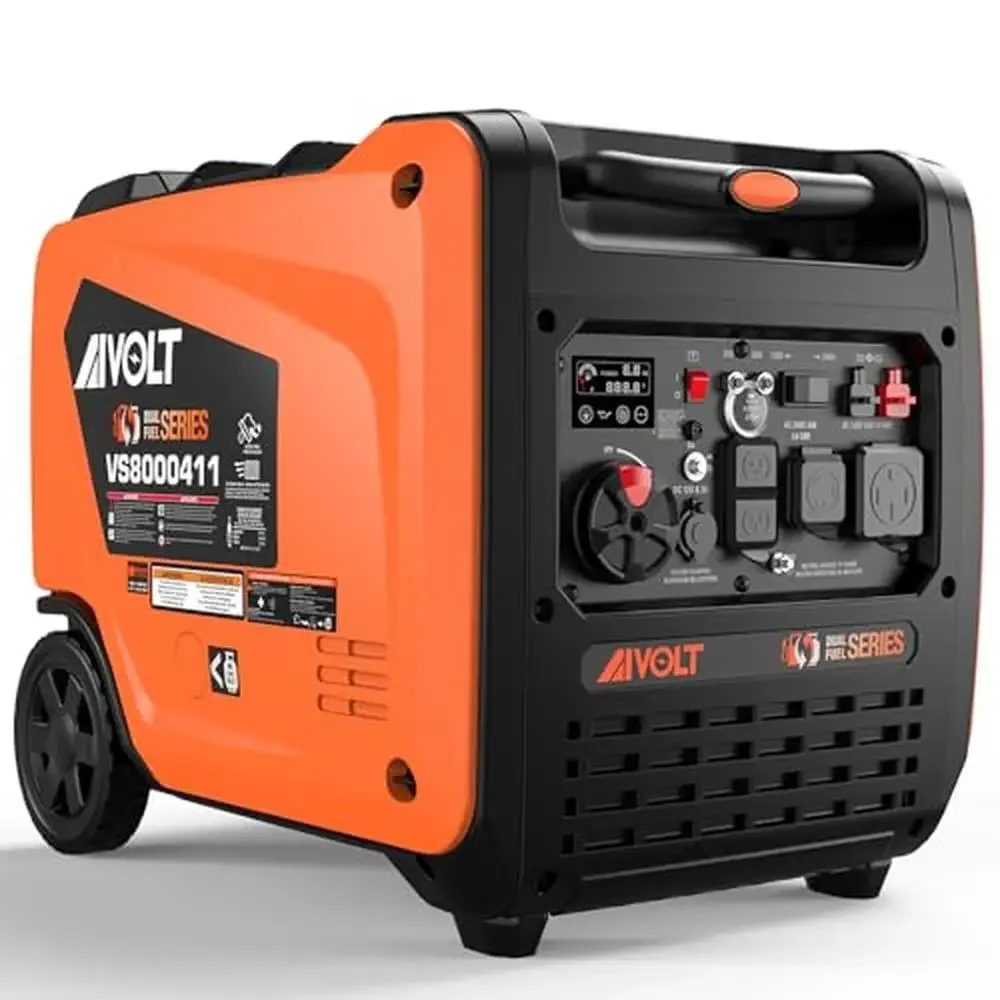 8000W Dual Fuel Inverter Generator Electric Start Portable Backup Power 50 State Compliance Quiet Camping RV Jobsite