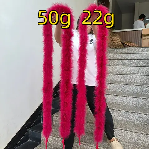 2M Fluffy Marabou Feather Boa Turkey Feather Trim 22g 50g for Costume Burlesque Halloween Christmas Wine Red Boa DIY Craft Decor
