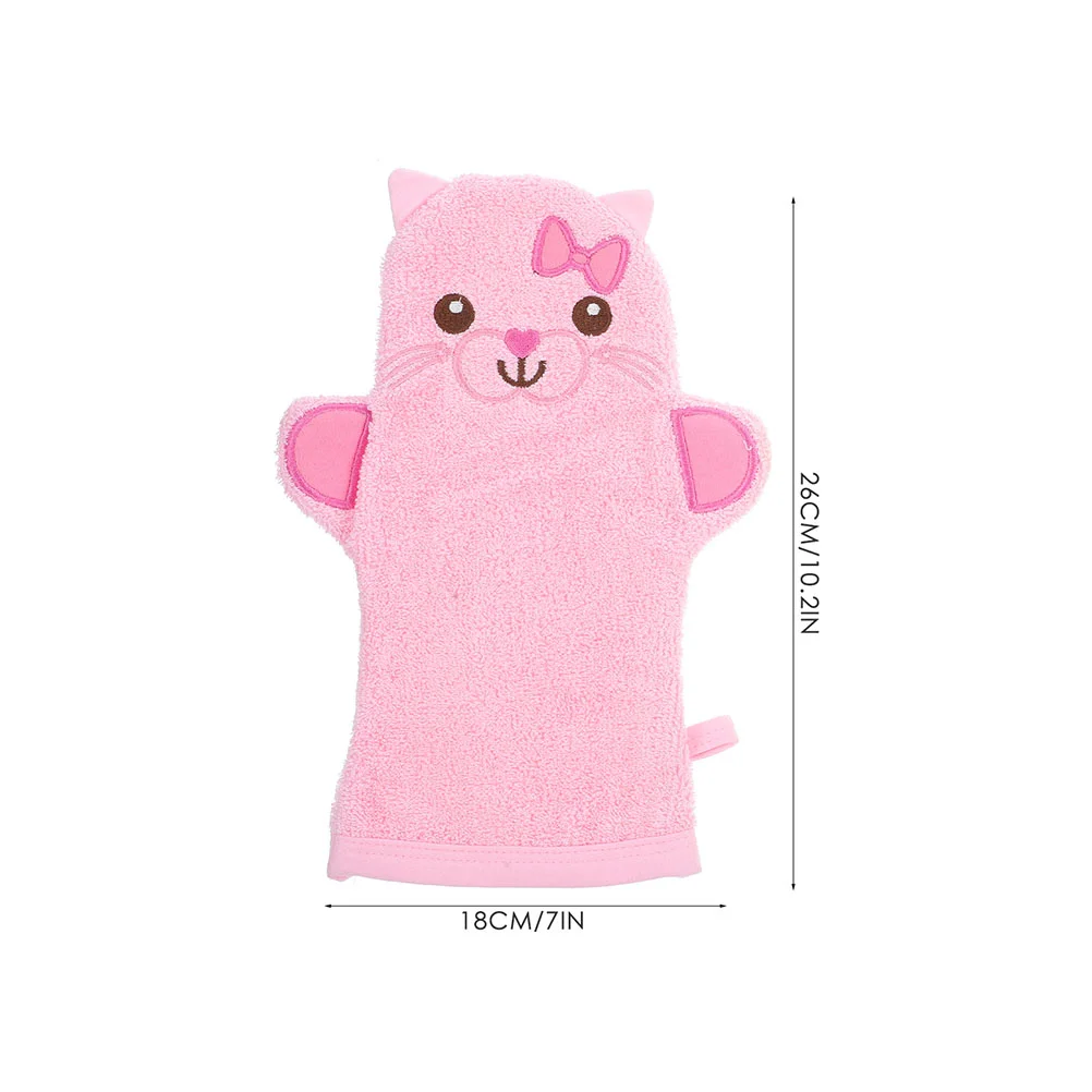 2 Pcs Bath Gloves Infant Towels Exfoliating Massage Baby Kids Mittens Shower Foaming Animals Washing Mitts