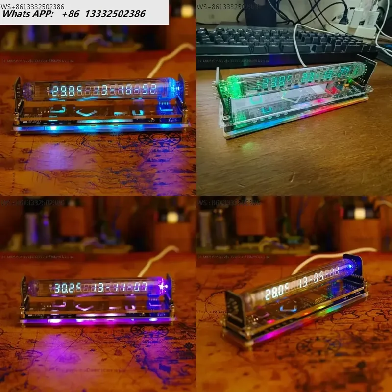 Nixie Tube Table Clocks Vacuum-tube Digital Tabletop Glow Tube Clock Electronic Watches Room Decorating Items Office Desk