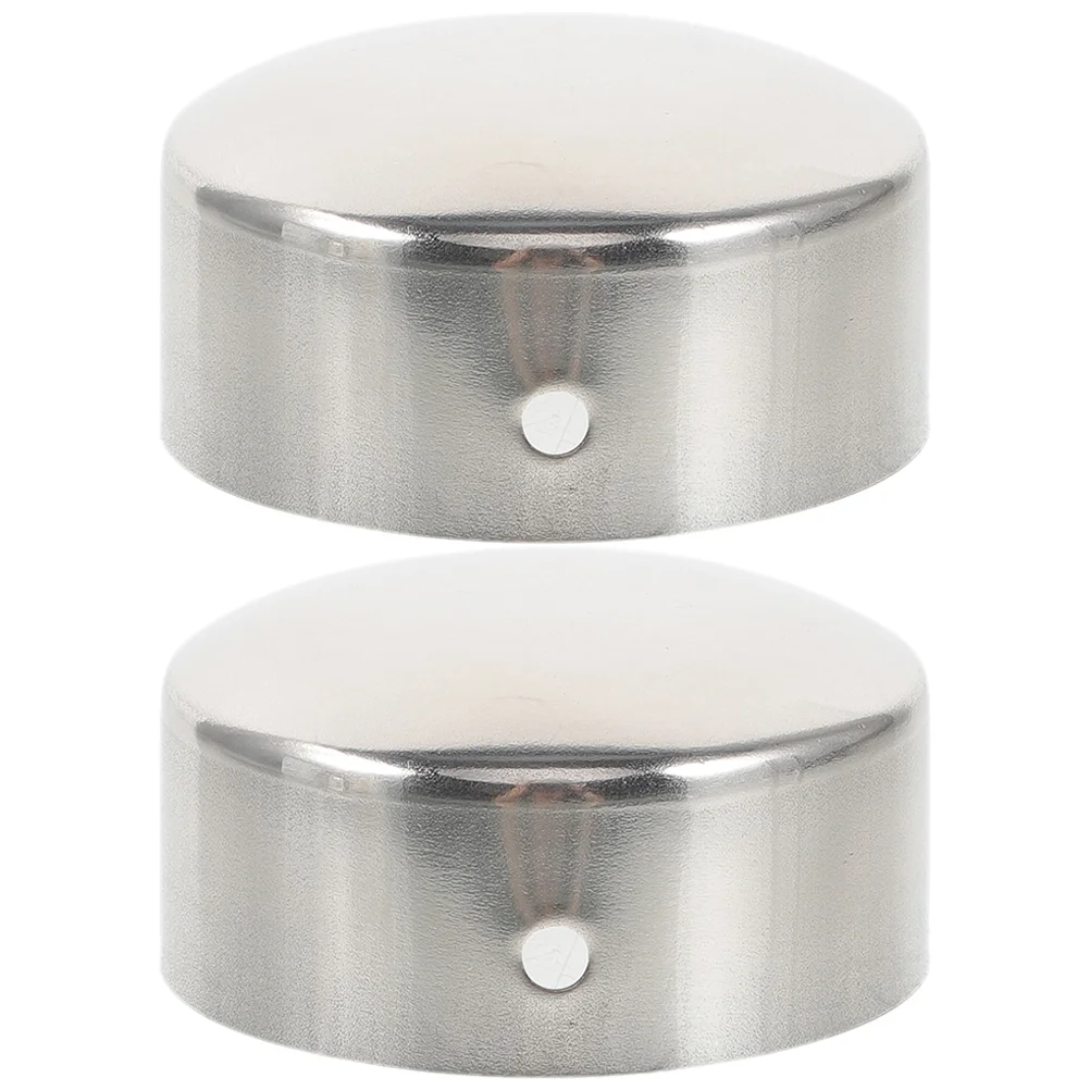 2 Pcs Handrail End Finishing Protectors Railing Caps for Wood Pipe Fittings Metal Plugs Round Holes Outdoor Stainless Steel