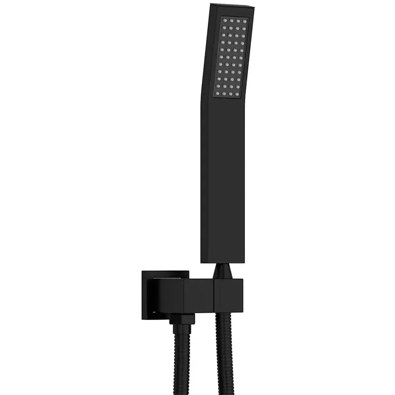 Matte Black Wall Mounted Rainfall Shower Head System Shower Faucet Set view 3