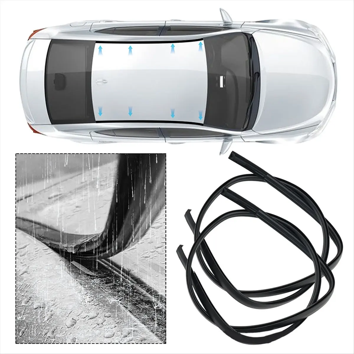 #66U Roof Trim Molding Seal Kit Car Sealing Strip 75556-02260 for Toyota,75556-02260,(Rubber)