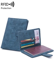 Passport holder, advanced leather RFID shielding travel protection case, suitable for passports/credit cards/air tickets,