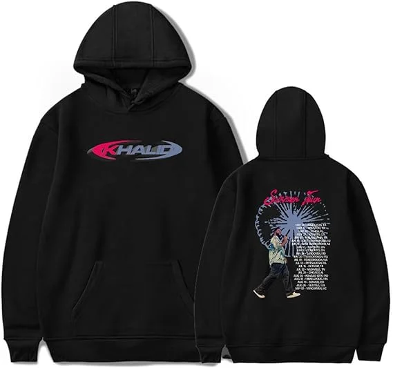 

Мерч Khalid Tour: модные толстовки на весну и осень, повседневные топы, свитшоты