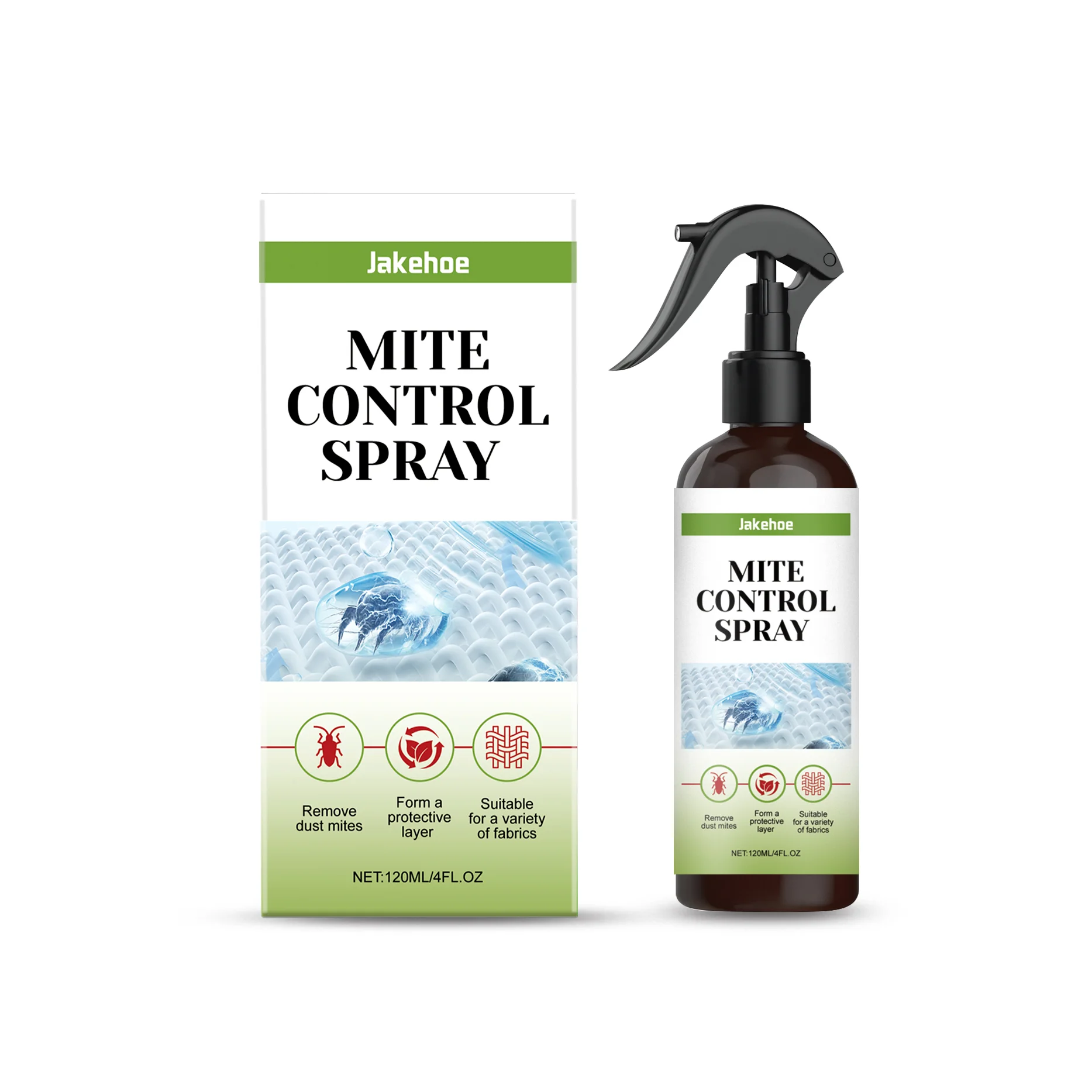 

Jakehoe Anti-Mite Bedding Spray - Fast Drying Formula for Bedroom & Sofa, Leaves No Residue, Multi-Surface Protection
