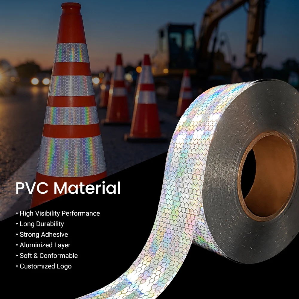 Roadstar UV Aluminized Soft Prismatic Reflective Tape White Conspicuity Marking Tape for Car Truck with Reinforced Glue RS-2850N