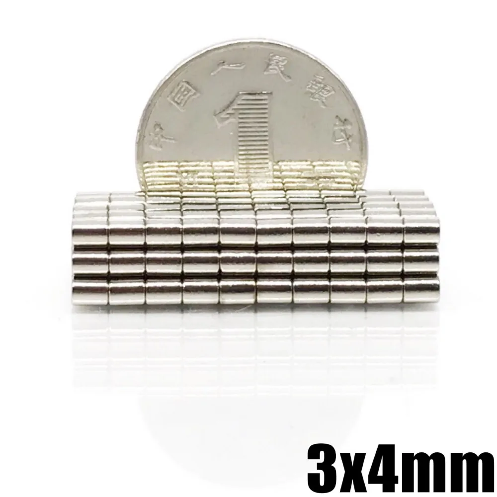 10-10000Pcs 3x4 mm Mini Super Strong Rare Earth Disc Neodymium Magnets 3*4mm Craft Round Magnet 3x4 imanes new 3*4