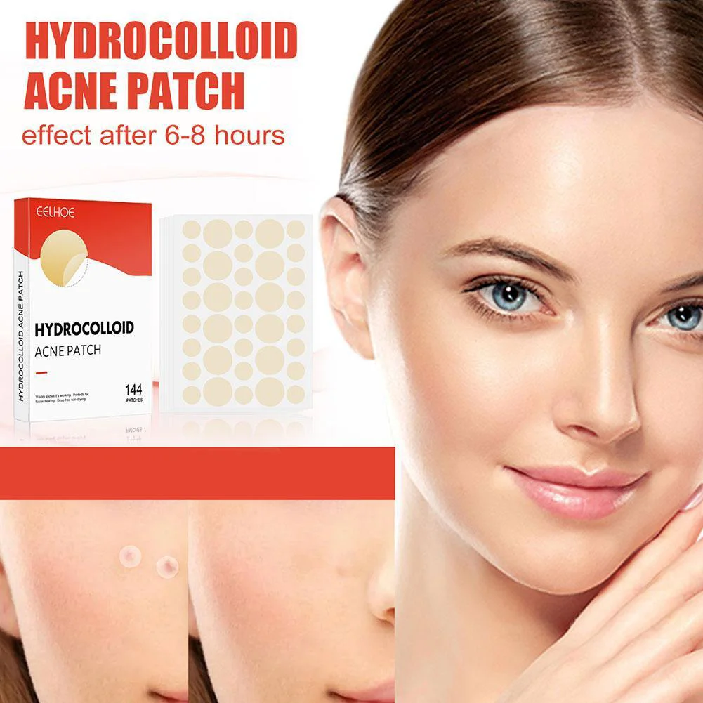 144pcs Invisible Removal Pimple Anti-Acne Hydrocolloid Patches Spots Marks Concealer Repair Sticker Waterproof