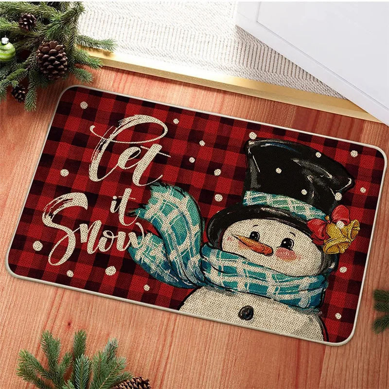 

Cartoon Santa Claus Christmas Tree Snowman Carpet New Year Home Decoration Non-slip Doormat Bedroom Living room Bedside Area Rug