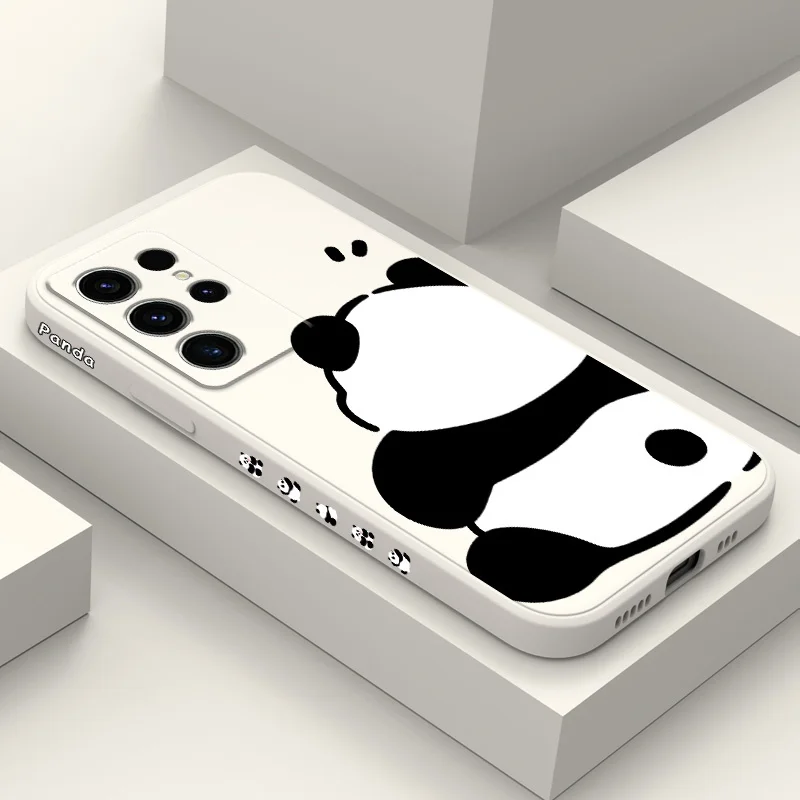 

Panda Back Phone Case For Samsung Galaxy S24 S23 S22 S21 S20 S10 S10E Ultra Plus FE Note 20 Ultra 10 Plus Cover