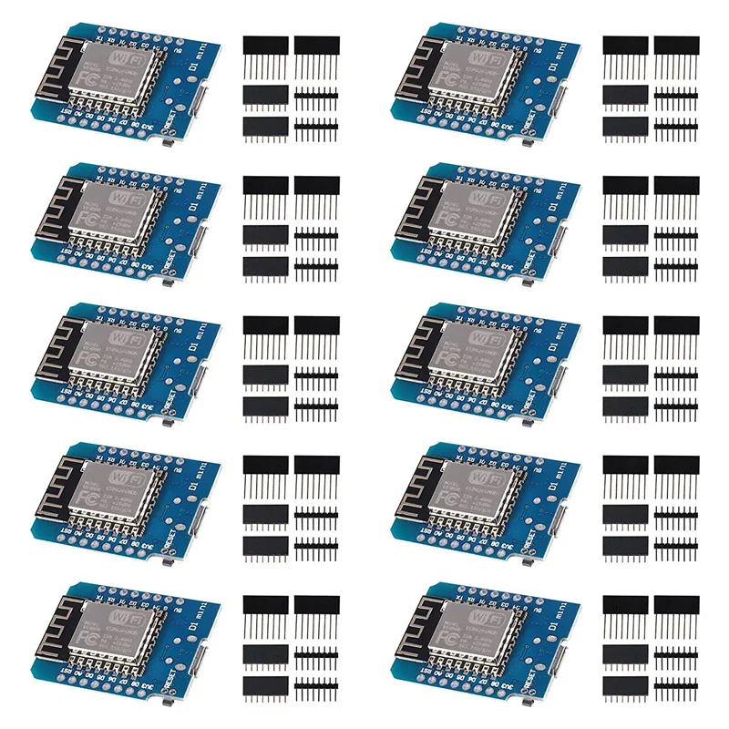 10pcs ESP8266 ESP-12F NodeMcu Mini Wireless D1 mini NodeMcu Lua 4M Bytes WLAN WiFi Internet Development Board for WeMos D1 Mini